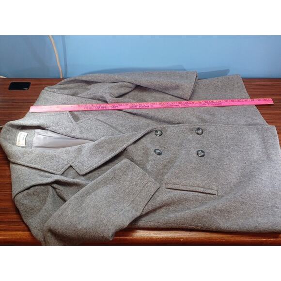 Vintage Winter Time By Herman Kay Wool Grey Coat Size - Picture 7 of 10